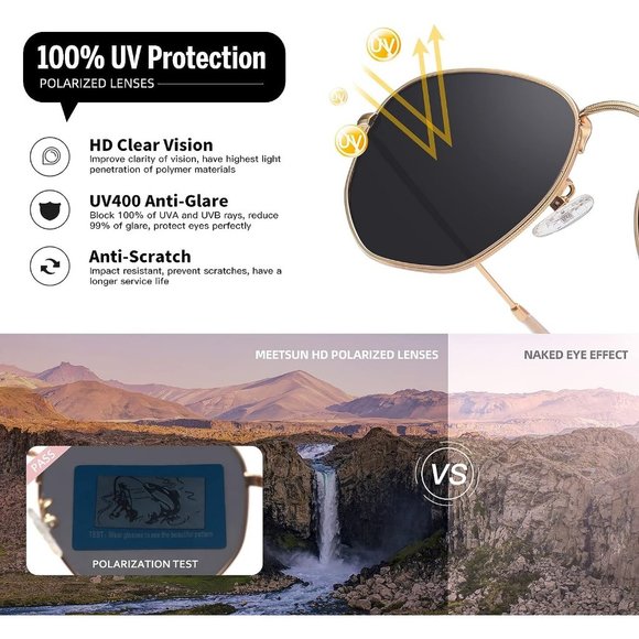 Women Polarized Hexagon Square UV400 Protection Metal Frame Sun Glasses main image 10